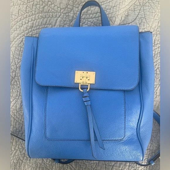 Tory Burch Dark Blue Backpack with Gold Accents Tory Burch | Bags | Tory Burch Blue Backpack With Gold  main image 3